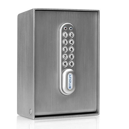 masunt Schlüsseltresor 2140 E Code | innovative Online-Codevergabe aus der Ferne | digitaler Schlüsselsafe aus massivem V4A Edelstahl | maximale Sicherheit | extra korrosionsbeständig für Seeklima von masunt