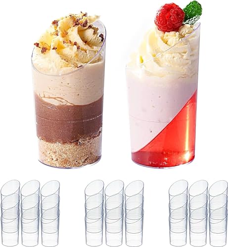 MATANA 100 Mini Plastik Dessertschalen, Dessertgläser für Partys, 70ml - Kleine Dessert Fingerfood Schalen, Dessertbecher, Plastikbecher Nachspeise von MATANA