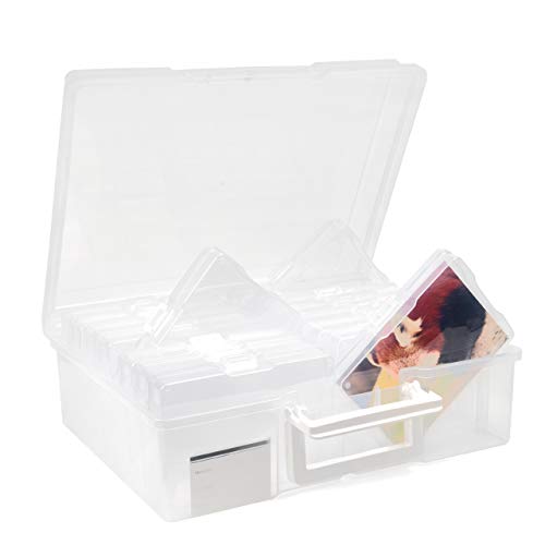 MATANA Foto-Aufbewahrungsbox (Transparent) - Foto Organizer Box mit 16 Fächern und Etiketten - auch für Bastelbedarf oder Saatgut geeignet von MATANA