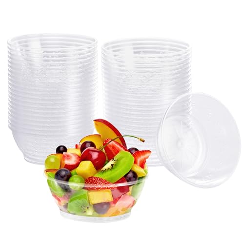 MATANA 40 Transparente Dessertschalen, Kleine Plastikschalen, Plastikschüsseln für Partys, 150ml - Portionsschalen für Dessert, Nachspeise, Dips, Fingerfood, Snacks - Stabil & Mehrweg von MATANA