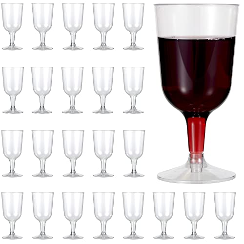 MATANA 48 Premium Elegante Plastik Weingläser, Weingläser aus Kunststoff, 180ml - Weinbecher für Hochzeiten, Geburtstage, Picknicks, Outdoor-Partys - Transparent - Stabil & Mehrweg von MATANA