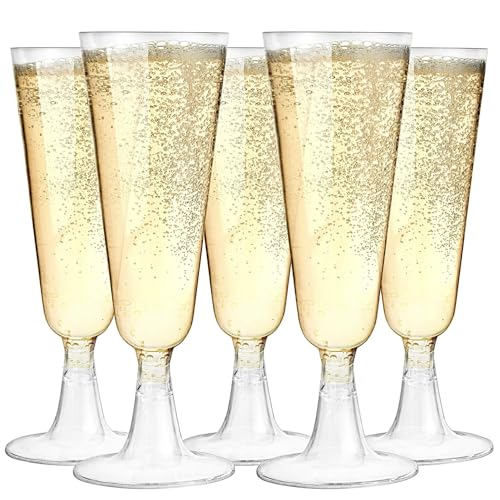 MATANA 48 Premium Elegante Sektgläser Plastik, 150ml - Mehrweg Cocktailgläser, Champagner Gläser aus Kunststoff, Sektflöten, Proseccogläser für Hochzeiten, Geburtstage, Partys von MATANA