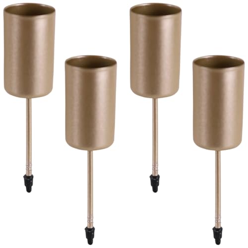 4er Set Kerzenhalter Stecker aus Metall - Moderne, minimalistische Stabkerzenhalter für DIY Adventskranz Gold matt, Ø 2,3 x 4 cm - Kerzenstecker für Stabkerzen, Kerzenständer als Tischdeko von matches21 HOME & HOBBY