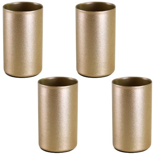 4er Set Kerzenhalter magnetisch aus Metall - Moderne, minimalistische Stabkerzenhalter für DIY Adventskranz Gold matt, Ø 2,3 x 4 cm - Kerzenleuchter für Stabkerzen, Kerzenständer als Tischdeko von matches21 HOME & HOBBY