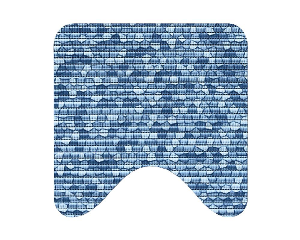 Badematte Bad-Set NOVA TEX Antirutsch Mosaik mit Ausschnitt blau matches21 HOME & HOBBY, Höhe 4.8 mm, Kunststoff von matches21 HOME & HOBBY