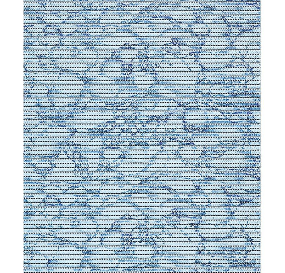 Badematte Bodenbelag NOVA SOFT Läufer Marmor Polyester hellblau 100 cm matches21 HOME & HOBBY, Höhe 5 mm, Kunststoff von matches21 HOME & HOBBY
