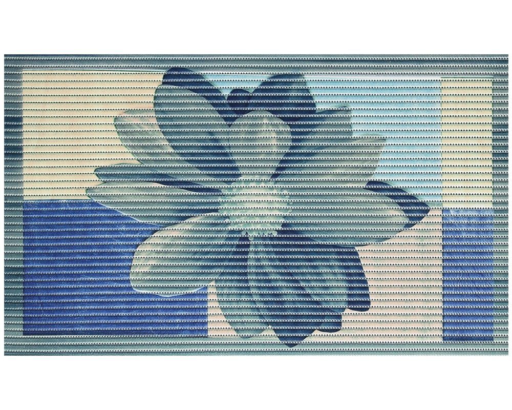 Badematte Motivmatte NOVA SKY Badmatte 3D BLÜTE waschbar blau 1 Stk 48x80 cm matches21 HOME & HOBBY, Höhe 5.5 mm, Kunststoff von matches21 HOME & HOBBY