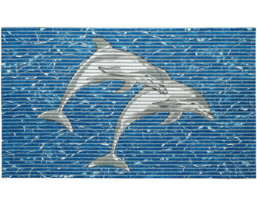 Badematte Motivmatte NOVA SKY Badmatte DELPHwaschbar blau 1 Stk 48x80 cm matches21 HOME & HOBBY, Höhe 5.5 mm, Kunststoff von matches21 HOME & HOBBY