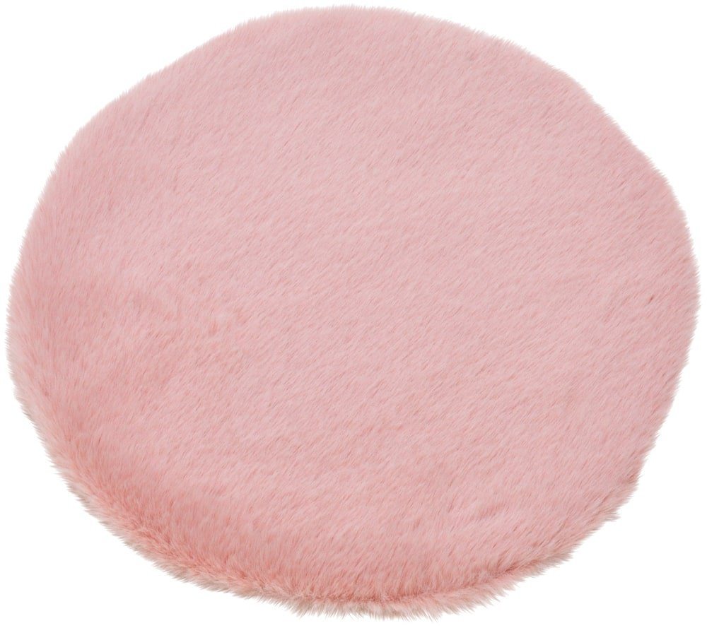 Fußmatte Sitzauflage Dekofell Kunstfell kurzflor Ø 34 cm rosa / pink, matches21 HOME & HOBBY, rund, Höhe: 20 mm von matches21 HOME & HOBBY