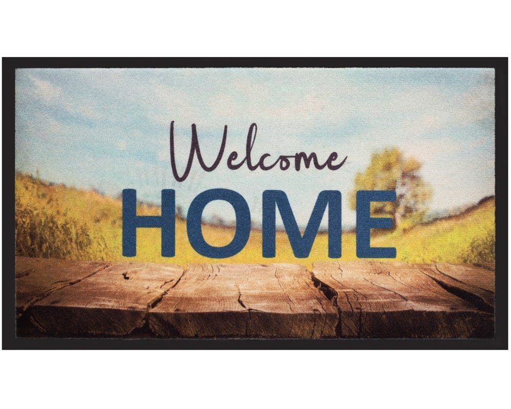 Fußmatte Türmatte Welcome Home Spruch Natur in 40x75 cm, matches21 HOME & HOBBY, rechteckig, Höhe: 5 mm, Rutschfester Fussabtreter für innen als waschbare Schmutzfangmatte von matches21 HOME & HOBBY