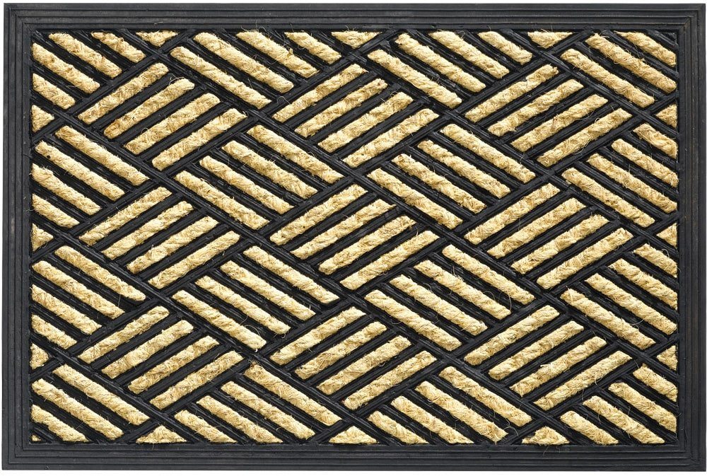 matches21 HOME & HOBBY Fußmatte Kokosmatte Muster kariert als aussen Sauberlaufmatte, rechteckig, Höhe: 10 mm, Rutschfeste Kokos-Türmatte als Outdoor Schmutzfangmatte 40x60 cm von matches21 HOME & HOBBY