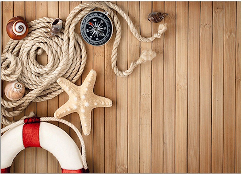 matches21 HOME & HOBBY Fußmatte Türmatte Holz-Optik Maritim in 50x70 cm als Fussabtreter, rechteckig, Höhe: 5 mm, Rutschfester Türvorleger für innen als waschbare Schmutzfangmatte von matches21 HOME & HOBBY