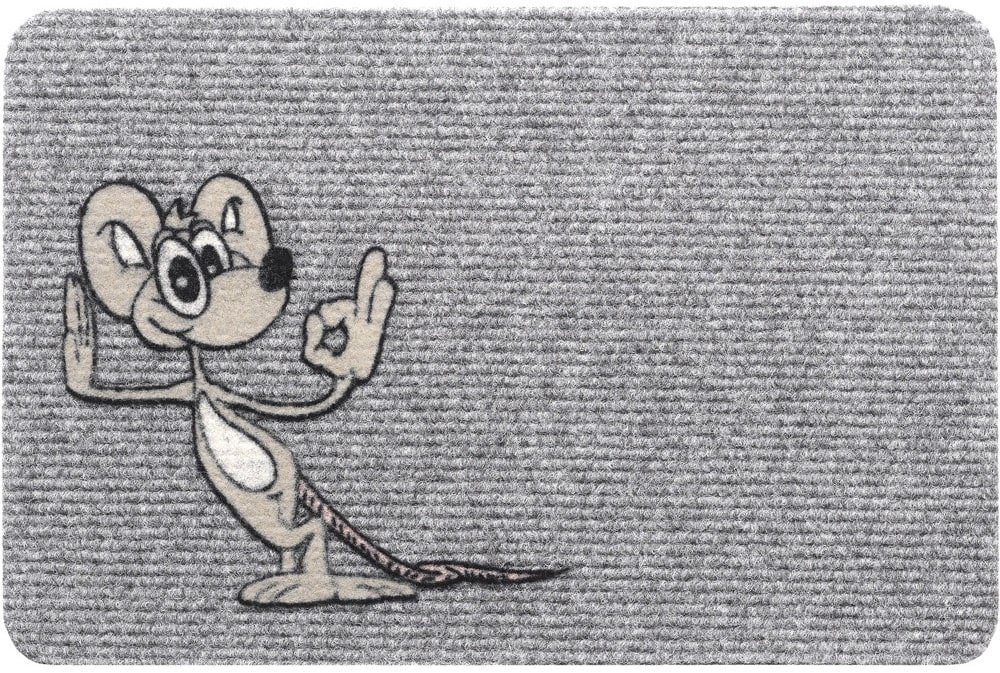 matches21 HOME & HOBBY Fußmatte Nadelfilz Fussabtreter Lustige Maus als 40x60 cm Türmatte, rechteckig, Höhe: 5 mm, Rutschfeste Rips-Matte als reinigungsstarke innen Sauberlaufmatte von matches21 HOME & HOBBY