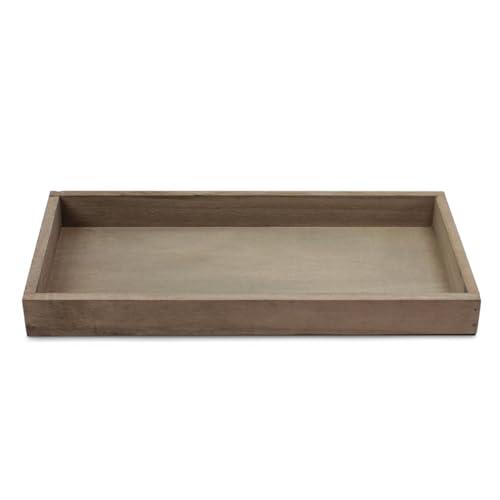 Holz Serviertablett 50 x 16 cm in braun - längliches Deko-Tablett als rechteckige Holz-Schale für Weihnachten Tischdeko - Kleines Holz-Tablett als moderner Adventskranz Kerzenhalter Rohling von matches21 HOME & HOBBY