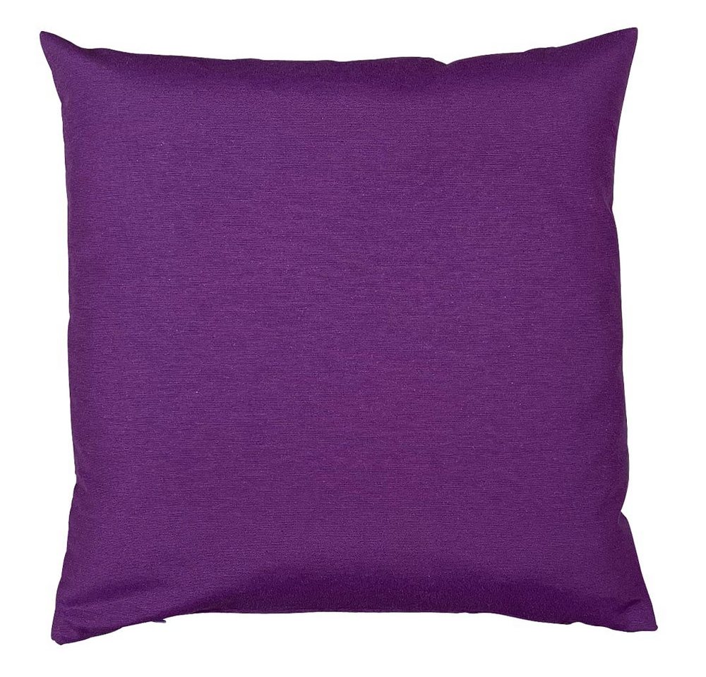 Kissenbezüge Kissen-Bezug INGRID einfarbig violett 40x40 cm Baumwolle-Mix, matches21 HOME & HOBBY (1 Stück), Wohnzimmer Kissen-Hülle als Deko-Kissen Zier-Kissen Sofa-Kissen von matches21 HOME & HOBBY