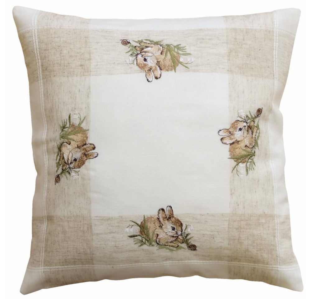 matches21 HOME & HOBBY Kissenbezüge Kissen-Bezug Ostern Frühling Osterhasen 40x40 cm, (1 Stück), Wohnzimmer Kissen-Hülle als Deko-Kissen Zier-Kissen Sofa-Kissen von matches21 HOME & HOBBY