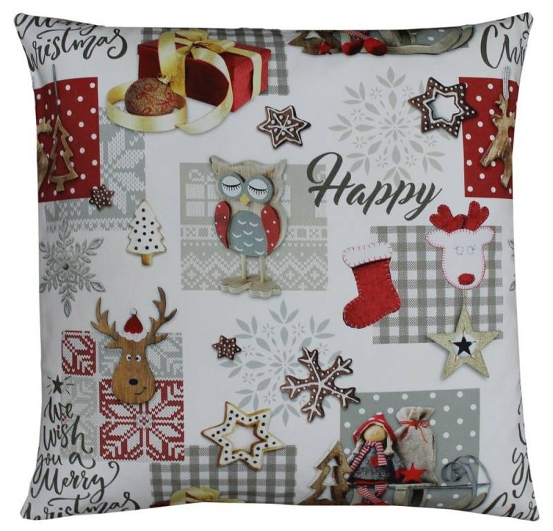 Kissenbezüge Kissen-Bezug TATJANA Moderne Weihnachten Baumwolle bunt 40x40 cm, matches21 HOME & HOBBY (1 Stück), Wohnzimmer Kissen-Hülle als Deko-Kissen Zier-Kissen Sofa-Kissen von matches21 HOME & HOBBY