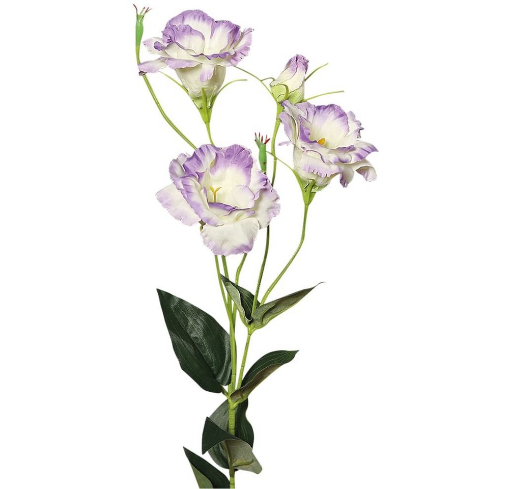 Kunstblume Lysianthus Eustoma Blüten Knospe Kunstblume weiß-flieder 83 cm Eustoma, matches21 HOME & HOBBY, Höhe 83 cm von matches21 HOME & HOBBY