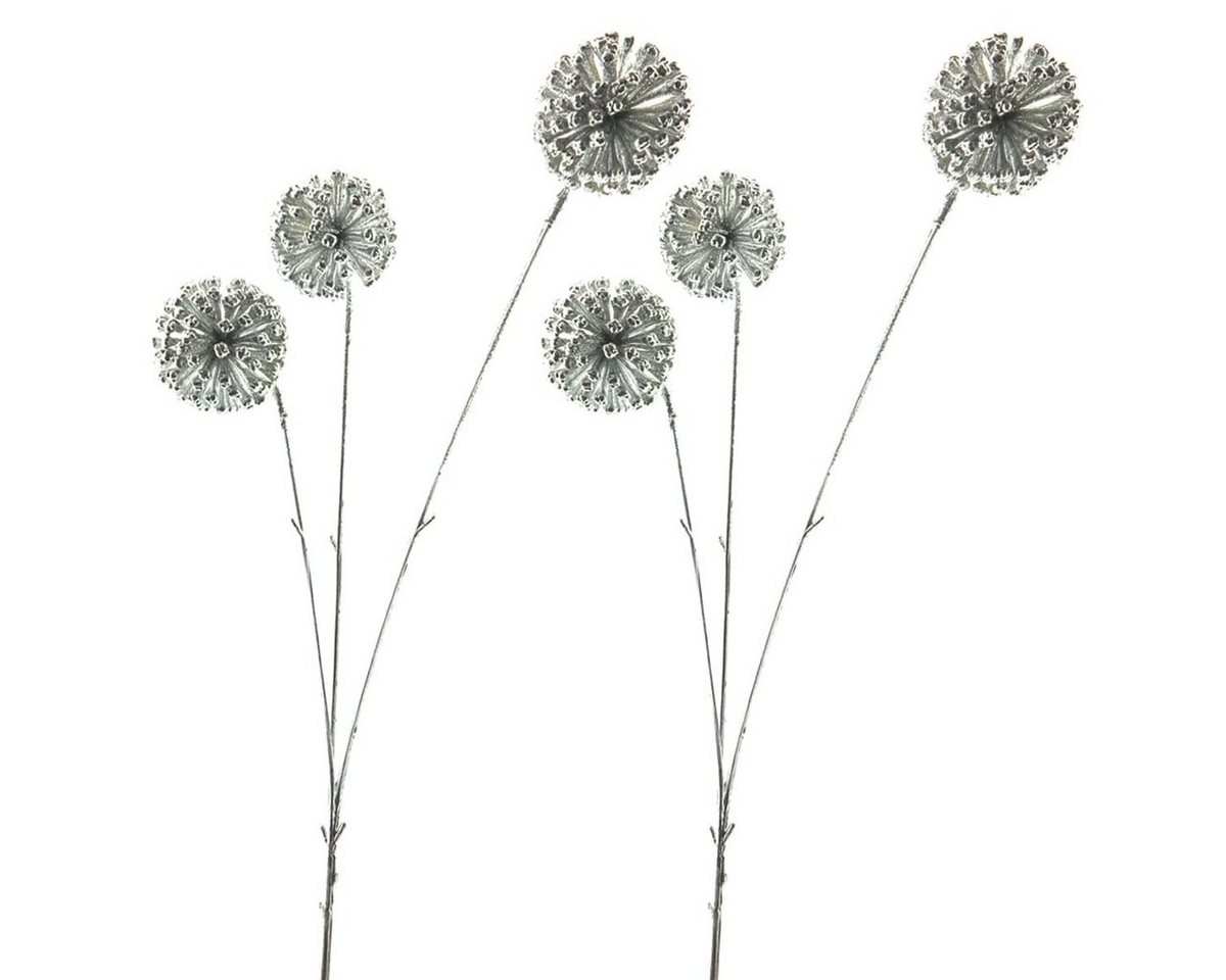 Kunstblume Tolle künstliche Girlande mit Kugeln silber 2er 55 cm lang, matches21 HOME & HOBBY, Höhe 55 cm von matches21 HOME & HOBBY