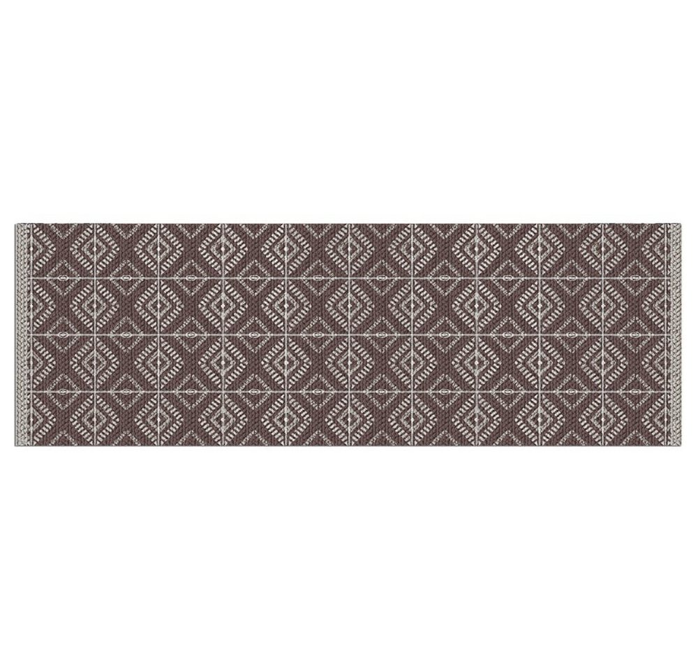 Läufer Küchenläufer Karo Muster braun beige rutschfester Flur Teppich, matches21 HOME & HOBBY, rechteckig, Höhe: 5 mm, Waschbarer Küchenteppich 60x150 cm für Küche, Schlafzimmer von matches21 HOME & HOBBY