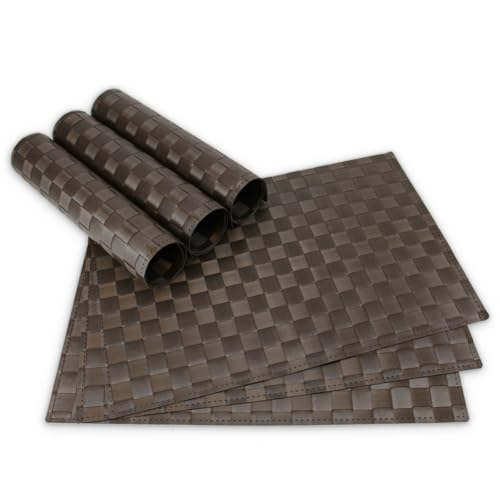 Moderne Tischsets in Braun im 6er Set - Abwaschbare Platzsets als rechteckige Tischuntersetzer - Geflochtenes Platzdeckchen als Tischunterlage für Esstisch Wohnzimmer Tisch-Deko Moderne Tischsets in Braun im 6er Set - Abwaschbare Platzsets als rechteckige Tischuntersetzer - Geflochtenes Platzdeckchen als Tischunterlage für Esstisch Wohnzimmer Tisch-Deko von matches21 HOME & HOBBY