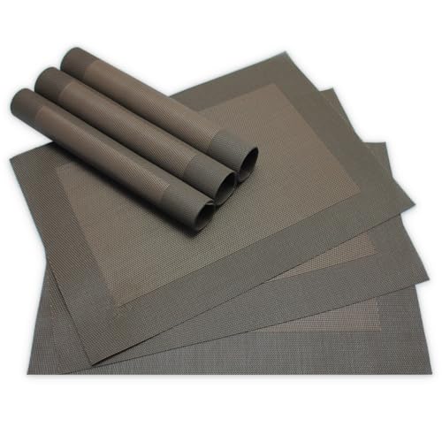 Moderne Tischsets in Braun im 6er Set - Abwaschbare Platzsets als rechteckige Tischuntersetzer - Gewebtes Platzdeckchen als Tischunterlage für Esstisch Wohnzimmer Tisch-Deko Moderne Tischsets in Braun im 6er Set - Abwaschbare Platzsets als rechteckige Tischuntersetzer - Gewebtes Platzdeckchen als Tischunterlage für Esstisch Wohnzimmer Tisch-Deko von matches21 HOME & HOBBY