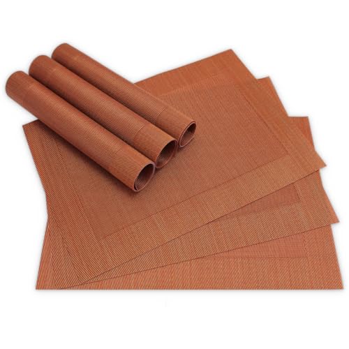 Moderne Tischsets in Kupferfarben im 6er Set - Abwaschbare Platzsets als rechteckige Tischuntersetzer - Gewebtes Platzdeckchen als Tischunterlage für Esstisch Wohnzimmer Tisch-Deko Moderne Tischsets in Kupferfarben im 6er Set - Abwaschbare Platzsets als rechteckige Tischuntersetzer - Gewebtes Platzdeckchen als Tischunterlage für Esstisch Wohnzimmer Tisch-Deko von matches21 HOME & HOBBY