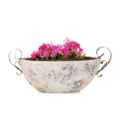 Moderne Vintage Pflanzschale für draußen - Ovale 28,5 cm Schiff Deko-Schale in Shabby Antik beige - Keramik Jardiniere als Blumen-Topf Pflanztopf für Garten, Balkon oder Friedhof Grab-Schmuck Moderne Vintage Pflanzschale für draußen - Ovale 28,5 cm Schiff Deko-Schale in Shabby Antik beige - Keramik Jardiniere als Blumen-Topf Pflanztopf für Garten, Balkon oder Friedhof Grab-Schmuck von matches21 HOME & HOBBY