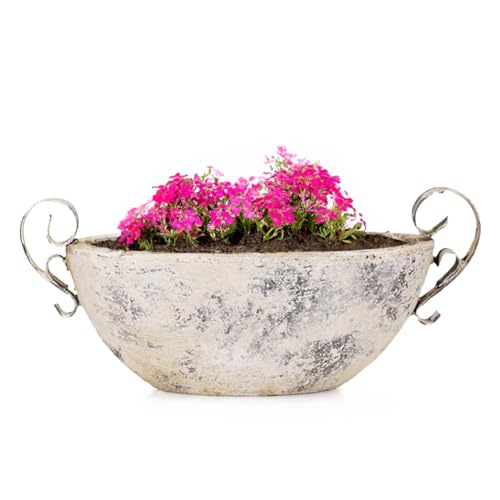 Moderne Vintage Pflanzschale für draußen - Ovale 34 cm Schiff Deko-Schale in Shabby Antik beige - Keramik Jardiniere als Blumen-Topf Pflanztopf für Garten, Balkon oder Friedhof Grab-Schmuck Moderne Vintage Pflanzschale für draußen - Ovale 34 cm Schiff Deko-Schale in Shabby Antik beige - Keramik Jardiniere als Blumen-Topf Pflanztopf für Garten, Balkon oder Friedhof Grab-Schmuck von matches21 HOME & HOBBY