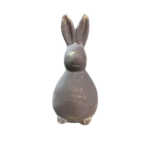 Ostern Deko Hase Figur 13cm aus Zement - Osterhasen stehend als Frühlingsdeko, Osterdeko, Gartendeko für Außen - Osterdekoration vintage für den Garten, Balkon wetterfeste Frühling Dekoration von matches21 HOME & HOBBY