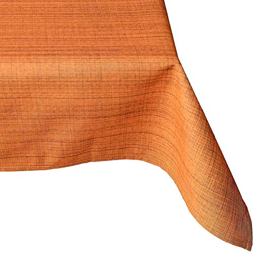 Outdoor Tischdecke recht-eckig 130x160 cm in orange meliert - Modernes Tisch-Tuch als wetterfeste Garten-Tischdecke - Abwaschbare Außenbereich Abdeckung als große Garten-Tische Camping Tisch-Deko von matches21 HOME & HOBBY