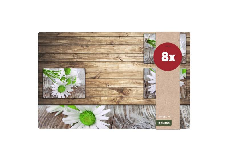 matches21 HOME & HOBBY Platzset Tischset Margeriten Blumen 8er Tischunterlage Tischdeko, (8-St), modernes Esstisch Platzdeckchen als abwaschbarer Tischuntersetzer von matches21 HOME & HOBBY
