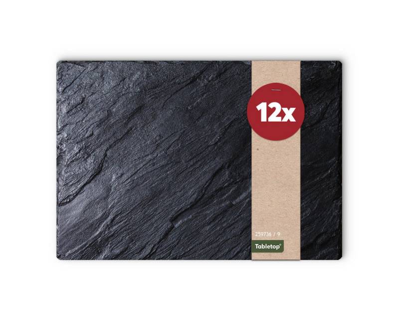 matches21 HOME & HOBBY Platzset Abwaschbare Tischsets 12er Set Schiefer-Optik Stein-Optik, (12-St), Platzsets als Tisch-Untersetzer und Tisch-Deko für Esstisch Teller von matches21 HOME & HOBBY