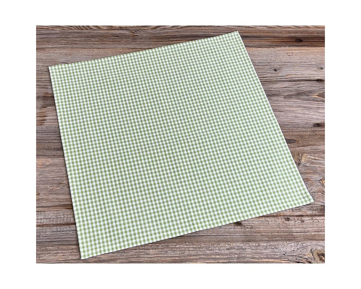 matches21 HOME & HOBBY Platzset Serviette Stoff LAVINA Tischdeko Landhaus grün kariert, (1-St) von matches21 HOME & HOBBY
