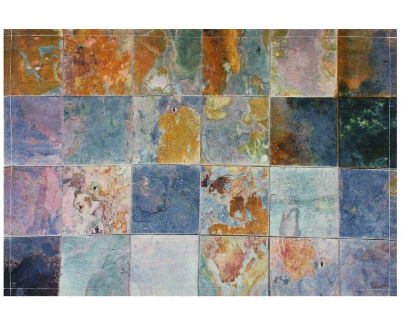 matches21 HOME & HOBBY Platzset Tischset Textil CLOTH Fliesen Stein rost blau 45x30 cm, (1-St) von matches21 HOME & HOBBY