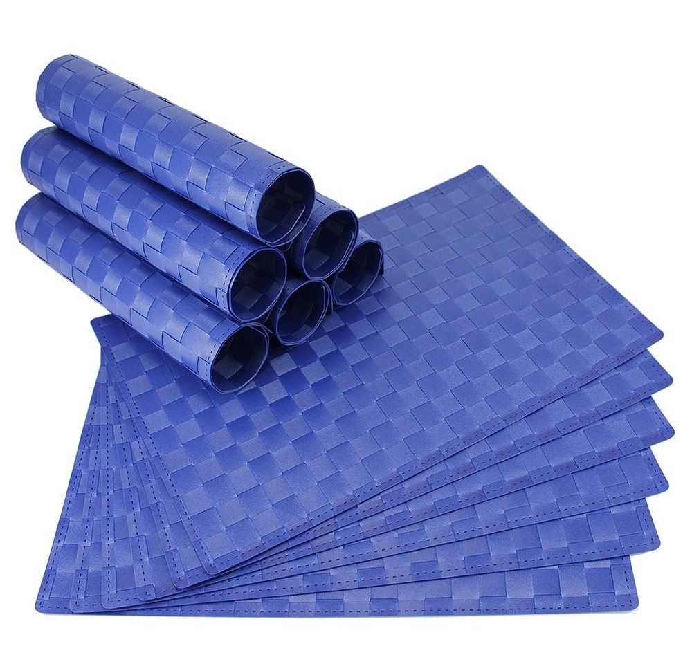 Platzset, Tischset MODERN blau Tischunterlage als Tischdeko, matches21 HOME & HOBBY, (12-St), modernes Esstisch Platzdeckchen als abwaschbarer Tischuntersetzer von matches21 HOME & HOBBY