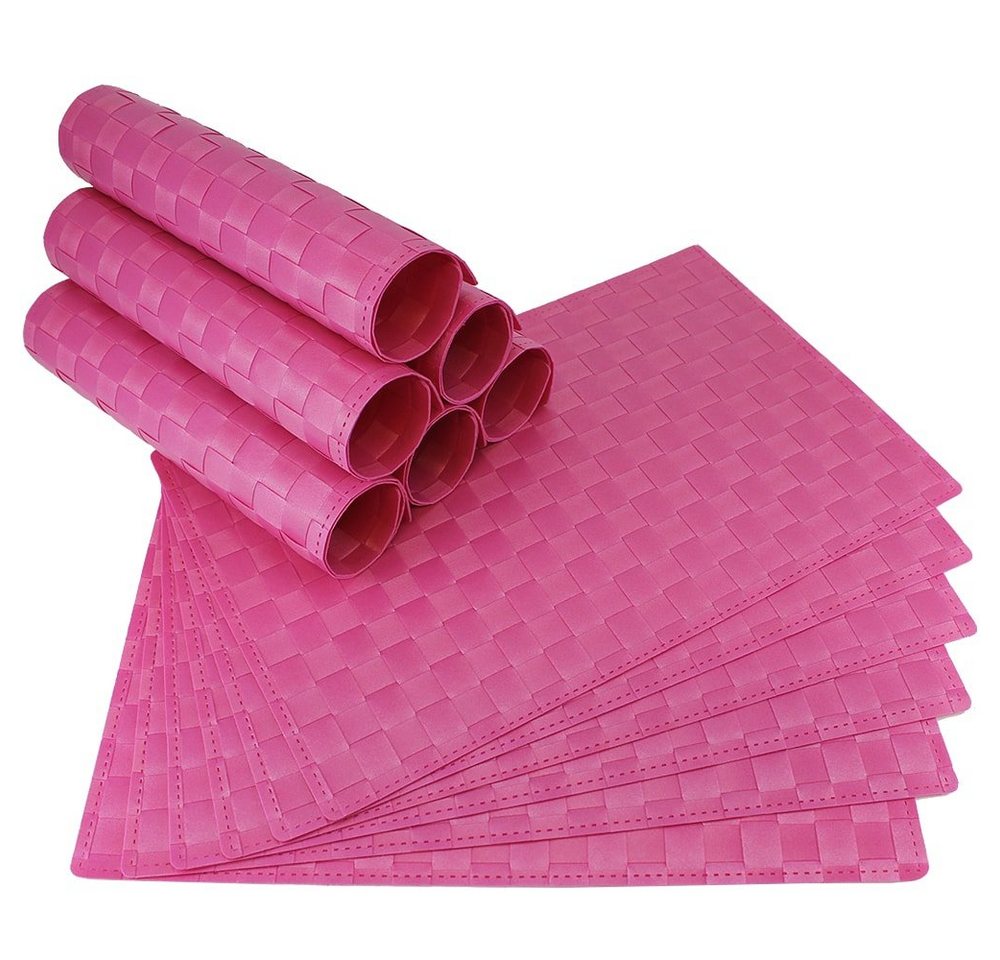 Platzset, Tischset MODERN pink Tischunterlage als Tischdeko, matches21 HOME & HOBBY, (12-St), modernes Esstisch Platzdeckchen als abwaschbarer Tischuntersetzer von matches21 HOME & HOBBY