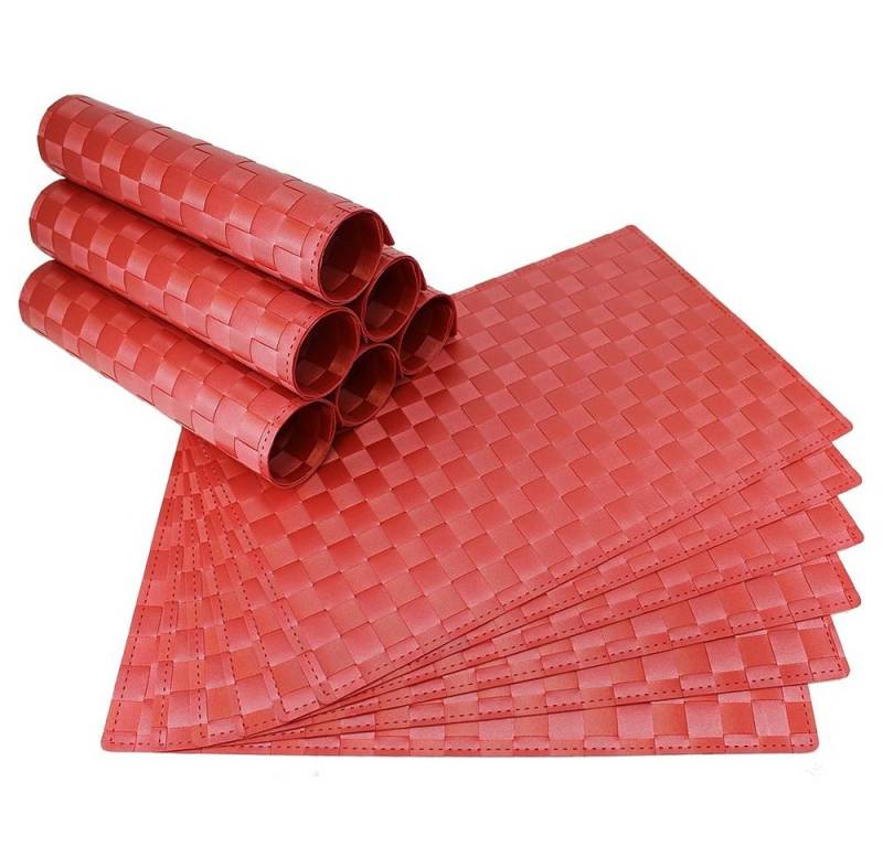 matches21 HOME & HOBBY Platzset Tischset MODERN bordeaux rot Tischunterlage als Tischdeko, (12-St), modernes Esstisch Platzdeckchen als abwaschbarer Tischuntersetzer von matches21 HOME & HOBBY
