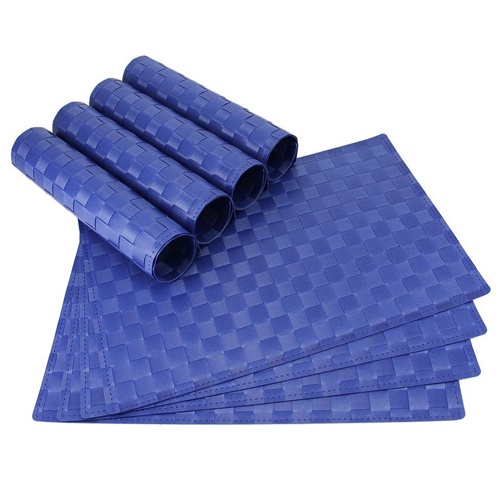 Platzset, Tischset MODERN blau 8er Tischunterlage als Tischdeko, matches21 HOME & HOBBY, (8-St), modernes Esstisch Platzdeckchen als abwaschbarer Tischuntersetzer von matches21 HOME & HOBBY