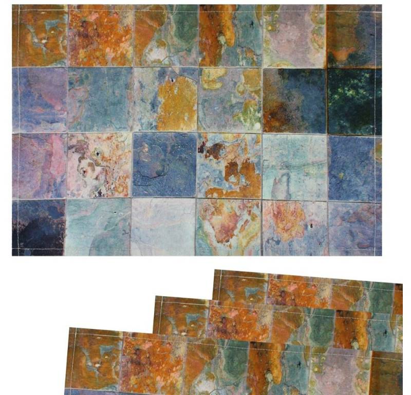 matches21 HOME & HOBBY Platzset Tischsets Textil CLOTH Fliesen Steinoptik rost 4er 45x30 cm, (4-St) von matches21 HOME & HOBBY