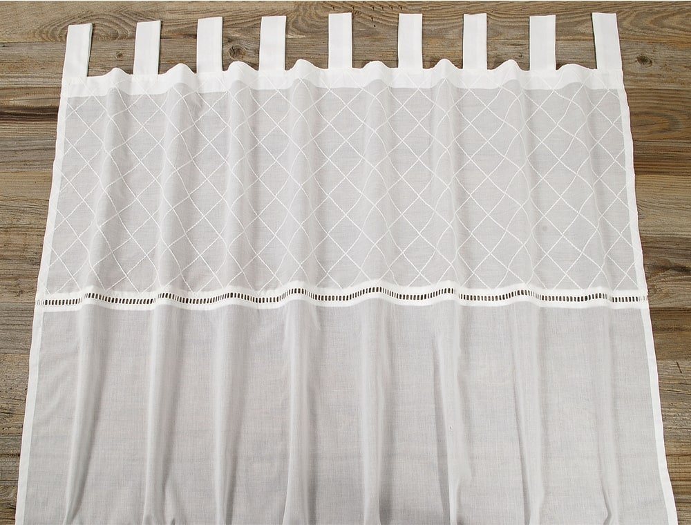 matches21 HOME & HOBBY Scheibengardine Scheiben-Gardine Spitze Landhaus-Stil lang 105 x 250 cm Baumwolle, Schlaufen (1 St), Kurz-Gardinen als blickdichter Wohnzimmer Vorhang Küchen-Gardine von matches21 HOME & HOBBY