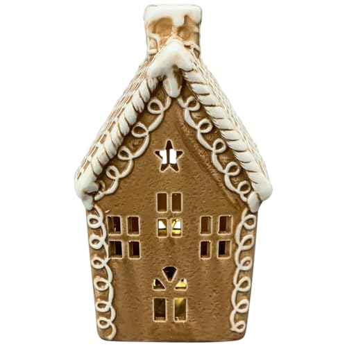 Schönes LED Lebkuchen Lichthaus in Braun in 21 cm - Beleuchtetes Weihnachtshaus aus Dolomit für Weihnachtsdorf und Dekoration - Amerikanische Deko für Wohnzimmer im Landhausstil mit warmen LED-Licht Schönes LED Lebkuchen Lichthaus in Braun in 21 cm - Beleuchtetes Weihnachtshaus aus Dolomit für Weihnachtsdorf und Dekoration - Amerikanische Deko für Wohnzimmer im Landhausstil mit warmen LED-Licht von matches21 HOME & HOBBY