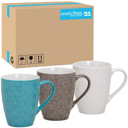 Tassen 36er Set in türkis weiß und braun - Moderne Keramik Kaffeebecher in 250ml für Cappuccino Kaffee Tee - Außergewöhnliche Kaffeetassen spülmaschinenfest und mikrowellengeeignet als Geschenk von matches21 HOME & HOBBY