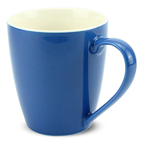 Tassen 6er Set in blau - Schlichte Porzellan Kaffeebecher in 350ml für Tee Kaffee Cappuccino - Moderne Kaffeetassen spülmaschinenfest und mikrowellengeeignet als Geschenk von matches21 HOME & HOBBY