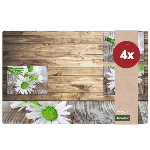 Tischsets 4er als abwaschbare Frühling und Sommer Tischdeko - Platzsets weiße Margeriten Blumen als Tischuntersetzer in 43 cm - Platzdeckchen als Tischunterlage für Esstisch Wohnzimmer Tisch Tischsets 4er als abwaschbare Frühling und Sommer Tischdeko - Platzsets weiße Margeriten Blumen als Tischuntersetzer in 43 cm - Platzdeckchen als Tischunterlage für Esstisch Wohnzimmer Tisch von matches21 HOME & HOBBY