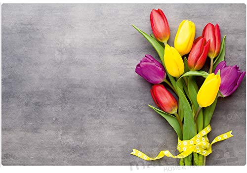 Tischsets 6er als abwaschbare Frühling und Ostern Tischdeko - Platzsets Moderne Tulpen Beton als Tischuntersetzer in 43 cm - Platzdeckchen als Tischunterlage für Esstisch Wohnzimmer Tisch Tischsets 6er als abwaschbare Frühling und Ostern Tischdeko - Platzsets Moderne Tulpen Beton als Tischuntersetzer in 43 cm - Platzdeckchen als Tischunterlage für Esstisch Wohnzimmer Tisch von matches21 HOME & HOBBY