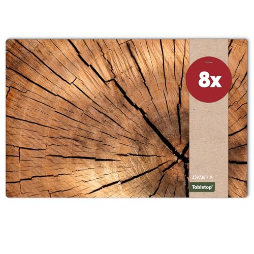 Tischsets 8er als abwaschbare Tischdeko im Landhaus Stil - Platzsets Holzoptik braun als Tischuntersetzer in 43 cm - Platzdeckchen als Tischunterlage für Esstisch Wohnzimmer Tisch Tischsets 8er als abwaschbare Tischdeko im Landhaus Stil - Platzsets Holzoptik braun als Tischuntersetzer in 43 cm - Platzdeckchen als Tischunterlage für Esstisch Wohnzimmer Tisch von matches21 HOME & HOBBY