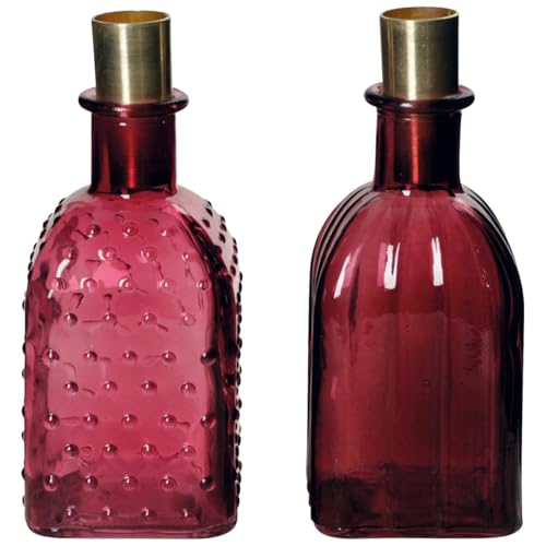 Vintage Kerzenhalter Flaschen im 2er Set - Stilvolle Rosa Glasvasen für Stabkerzen & Tischdeko mit Gold Akzenten - Kerzenständer, Boho Wohnaccessoire, Skandi Dekoration & Moderne Stabkerzenhalter Vintage Kerzenhalter Flaschen im 2er Set - Stilvolle Rosa Glasvasen für Stabkerzen & Tischdeko mit Gold Akzenten - Kerzenständer, Boho Wohnaccessoire, Skandi Dekoration & Moderne Stabkerzenhalter von matches21 HOME & HOBBY