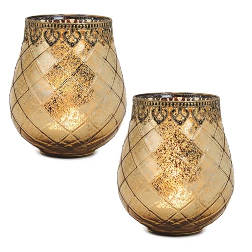 Vintage Windlicht Kerzengläser gold 2er Set in 18 cm - Modernes Windlichtglas als Kerzenständer Laterne und Teelichthalter - Boho Kerzenhalter Teelichtglas als Tisch-Deko, Balkon, Hochzeit Vintage Windlicht Kerzengläser gold 2er Set in 18 cm - Modernes Windlichtglas als Kerzenständer Laterne und Teelichthalter - Boho Kerzenhalter Teelichtglas als Tisch-Deko, Balkon, Hochzeit von matches21 HOME & HOBBY