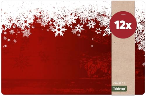 Weihnachts Tischsets 12er als abwaschbare Weihnachten Tischdeko - Platzsets Weihnachtsdeko Schnee als Winter Tischuntersetzer - Platzdeckchen als Tischunterlage für Esstisch Wohnzimmer Tisch Weihnachts Tischsets 12er als abwaschbare Weihnachten Tischdeko - Platzsets Weihnachtsdeko Schnee als Winter Tischuntersetzer - Platzdeckchen als Tischunterlage für Esstisch Wohnzimmer Tisch von matches21 HOME & HOBBY